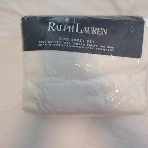 NEW - Ralph Lauren King Sheet Set - White